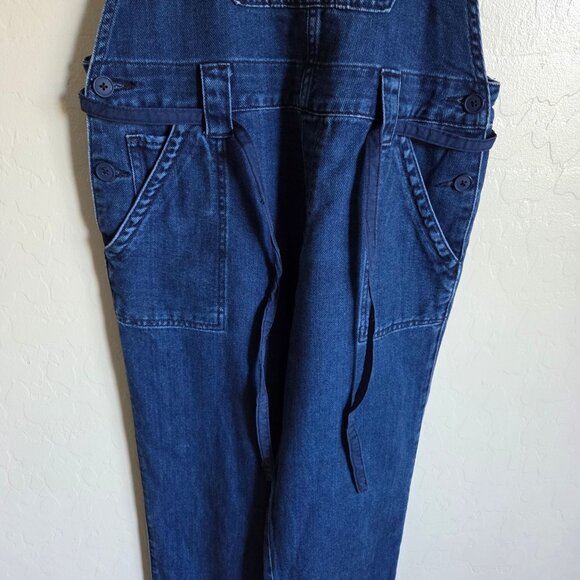 Lucky Brand Soft Utility Denim Overall Blue Indigo Size Women's Small Tie Waist - Picture 7 of 11